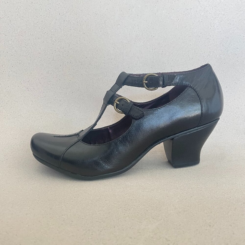 Elegant Black T-Strap Heels